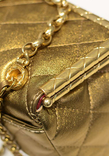 Claire Leather Shoulder Bag Gold