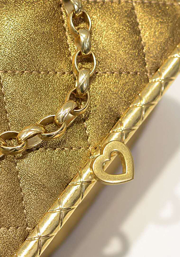 Claire Leather Shoulder Bag Gold