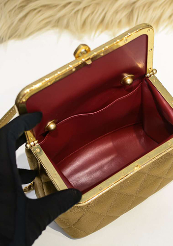 Claire Leather Shoulder Bag Gold
