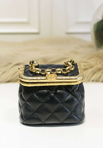 Claire Leather Shoulder Mini Bag Black