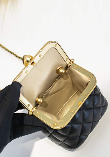 Claire Leather Shoulder Mini Bag Black