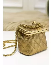 Claire Leather Shoulder Mini Bag Gold