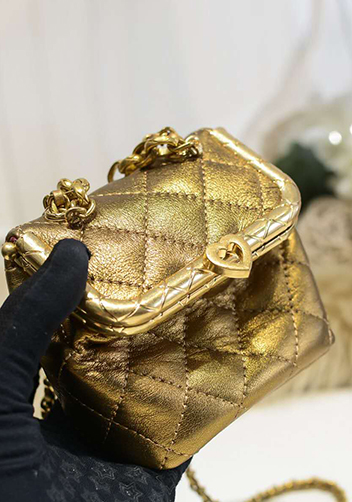 Claire Leather Shoulder Mini Bag Gold