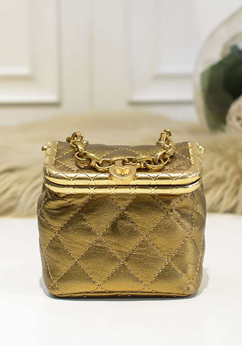 Claire Leather Shoulder Mini Bag Gold