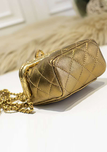 Claire Leather Shoulder Mini Bag Gold