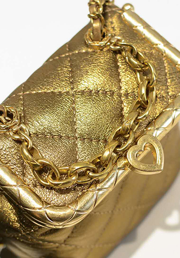 Claire Leather Shoulder Mini Bag Gold