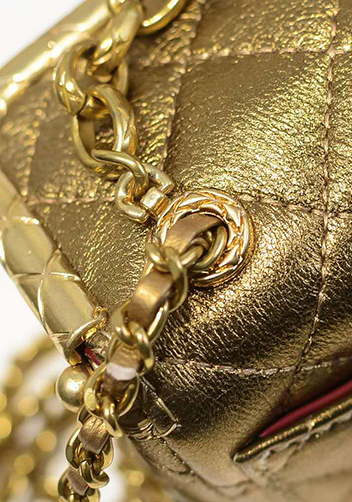 Claire Leather Shoulder Mini Bag Gold