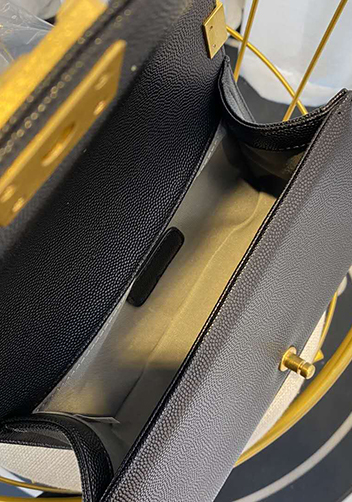 Ingrid Vegan Grain Leather Medium V Bag Black