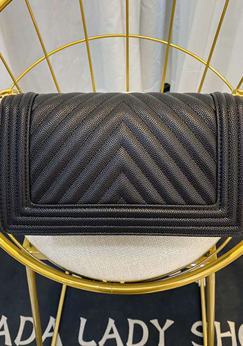 Ingrid Vegan Grain Leather Medium V Bag Black
