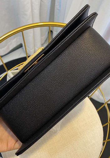 Ingrid Vegan Grain Leather Medium V Bag Black