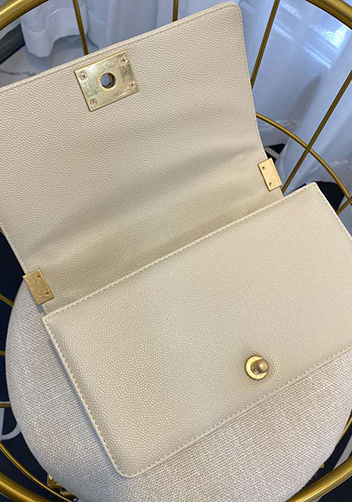 Ingrid Vegan Grain Leather Medium V Bag Beige