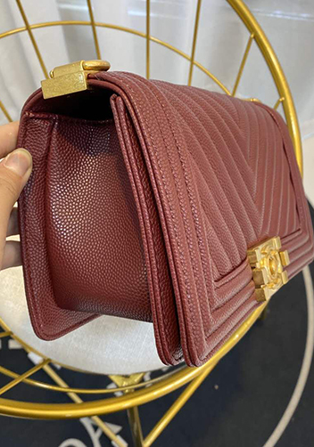 Ingrid Vegan Grain Leather Medium V Bag Burgundy