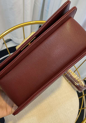 Ingrid Vegan Grain Leather Medium V Bag Burgundy