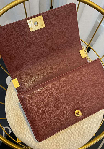Ingrid Vegan Grain Leather Medium V Bag Burgundy