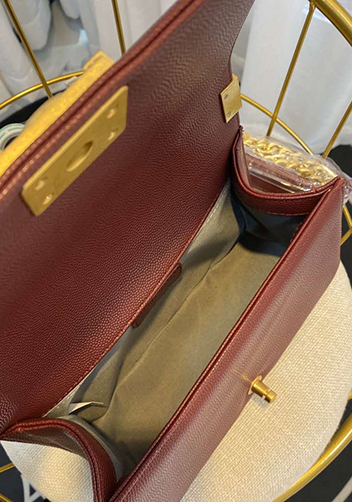 Ingrid Vegan Grain Leather Medium V Bag Burgundy