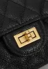 Adele Flap Medium Grain Leather Gold Hardware Black