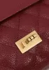 Adele Flap Medium Grain Leather Gold Hardware Burgundy