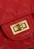 Adele Flap Medium Grain Leather Gold Hardware Red