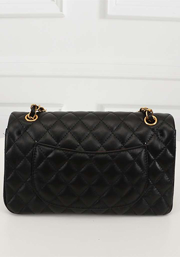 Adele Flap Medium Lambskin Gold Hardware Black