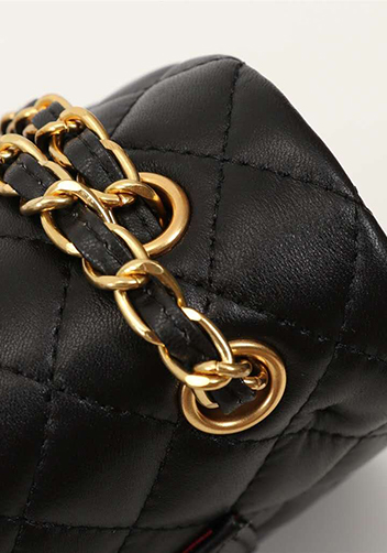 Adele Flap Medium Lambskin Gold Hardware Black