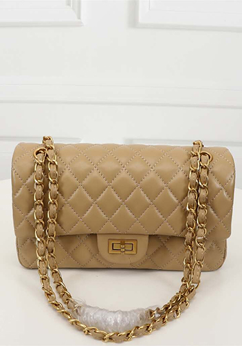Adele Flap Medium Lambskin Gold Hardware Beige