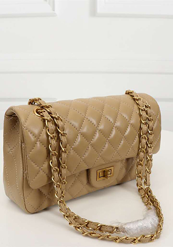 Adele Flap Medium Lambskin Gold Hardware Beige