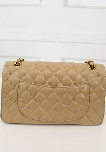 Adele Flap Medium Lambskin Gold Hardware Beige