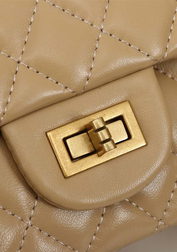 Adele Flap Medium Lambskin Gold Hardware Beige