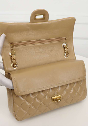Adele Flap Medium Lambskin Gold Hardware Beige