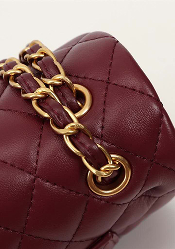 Adele Flap Medium Lambskin Gold Hardware Burgundy