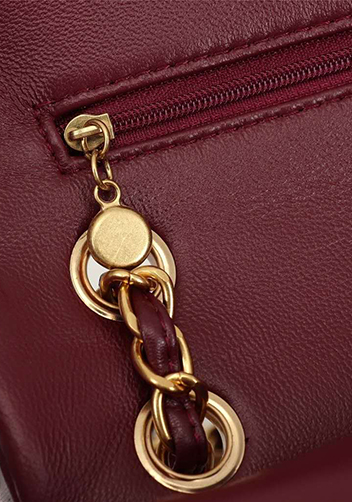 Adele Flap Medium Lambskin Gold Hardware Burgundy