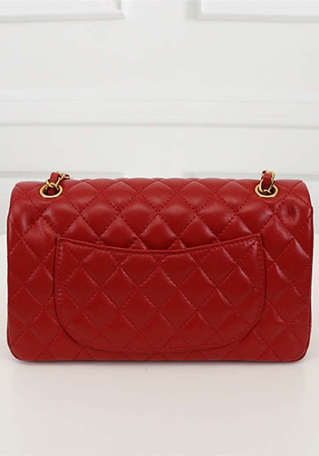Adele Flap Medium Lambskin Gold Hardware Red