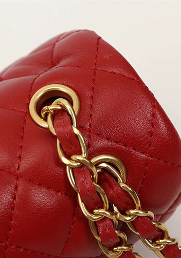 Adele Flap Medium Lambskin Gold Hardware Red