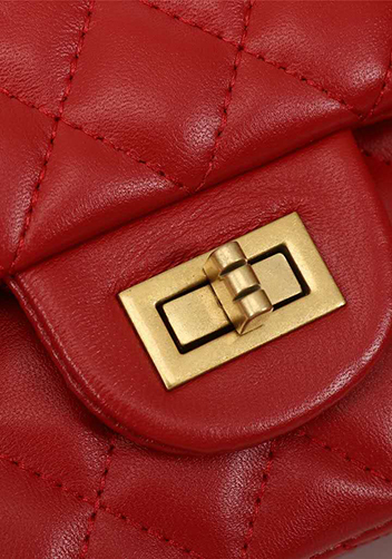 Adele Flap Medium Lambskin Gold Hardware Red