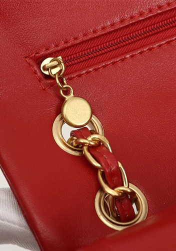 Adele Flap Medium Lambskin Gold Hardware Red