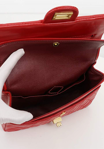 Adele Flap Medium Lambskin Gold Hardware Red