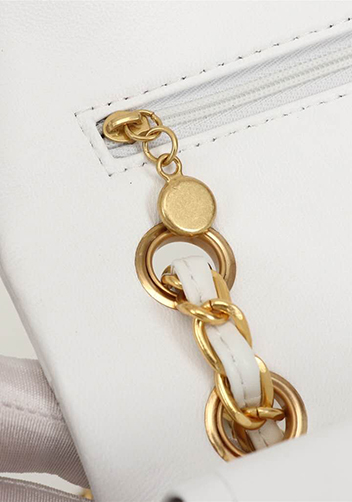 Adele Flap Medium Lambskin Gold Hardware White