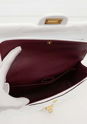 Adele Flap Medium Lambskin Gold Hardware White