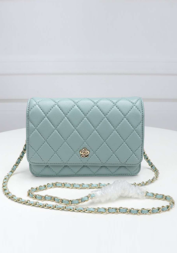 Adeline Lambskin Leather Diamond Shape Shoulder Bag Green