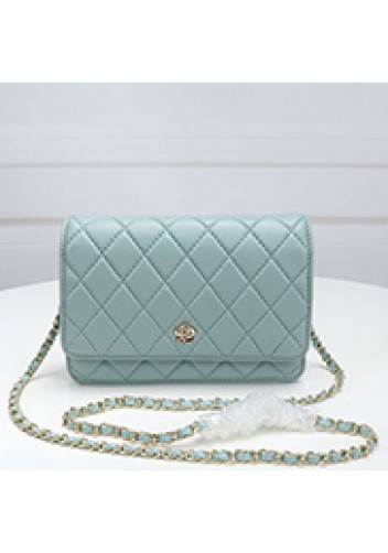 Adeline Lambskin Leather Diamond Shape Shoulder Bag Green