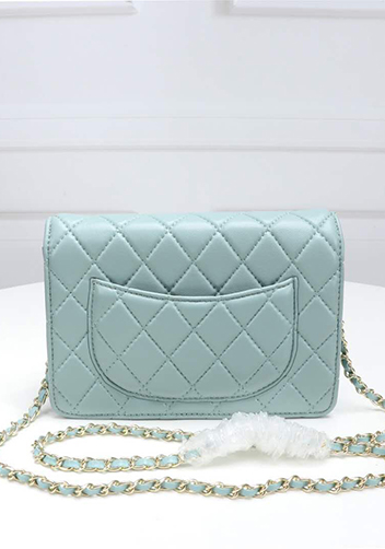 Adeline Lambskin Leather Diamond Shape Shoulder Bag Green