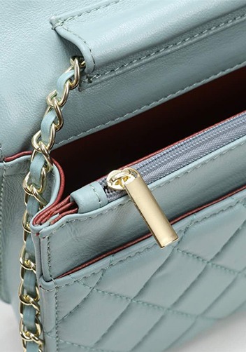 Adeline Lambskin Leather Diamond Shape Shoulder Bag Green