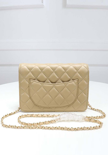 Adeline Lambskin Leather Diamond Shape Shoulder Bag Beige