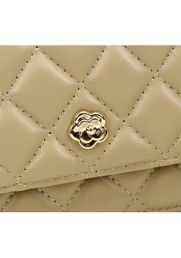 Adeline Lambskin Leather Diamond Shape Shoulder Bag Beige