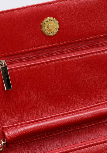 Adeline Lambskin Leather Diamond Shape Shoulder Bag Red