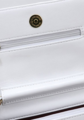 Adeline Lambskin Leather Diamond Shape Shoulder Bag White