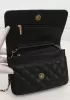 Adeline Caviar Leather Diamond Shape Shoulder Bag Black