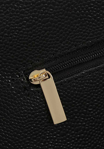 Adeline Caviar Leather Diamond Shape Shoulder Bag Black
