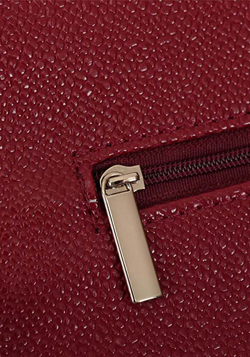 Adeline Caviar Leather Diamond Shape Shoulder Bag Burgundy
