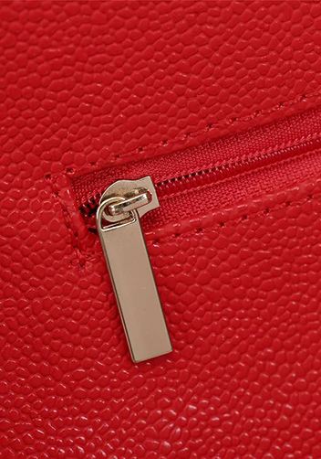 Adeline Caviar Leather Diamond Shape Shoulder Bag Red